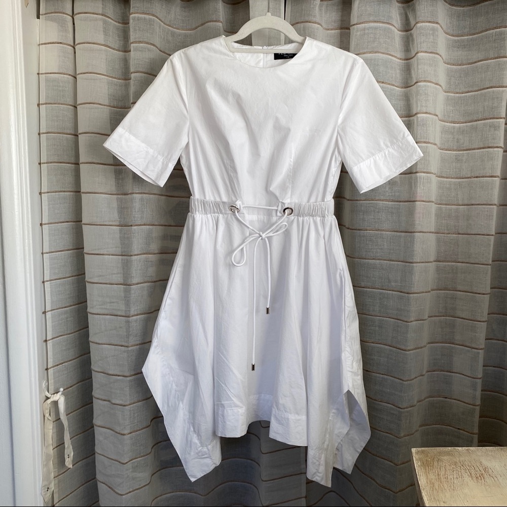 Few Moda Solid Cotton Asymmetrical Ruffle Dress - image 7